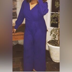 Royal Blue Sleeved Jumpsuit